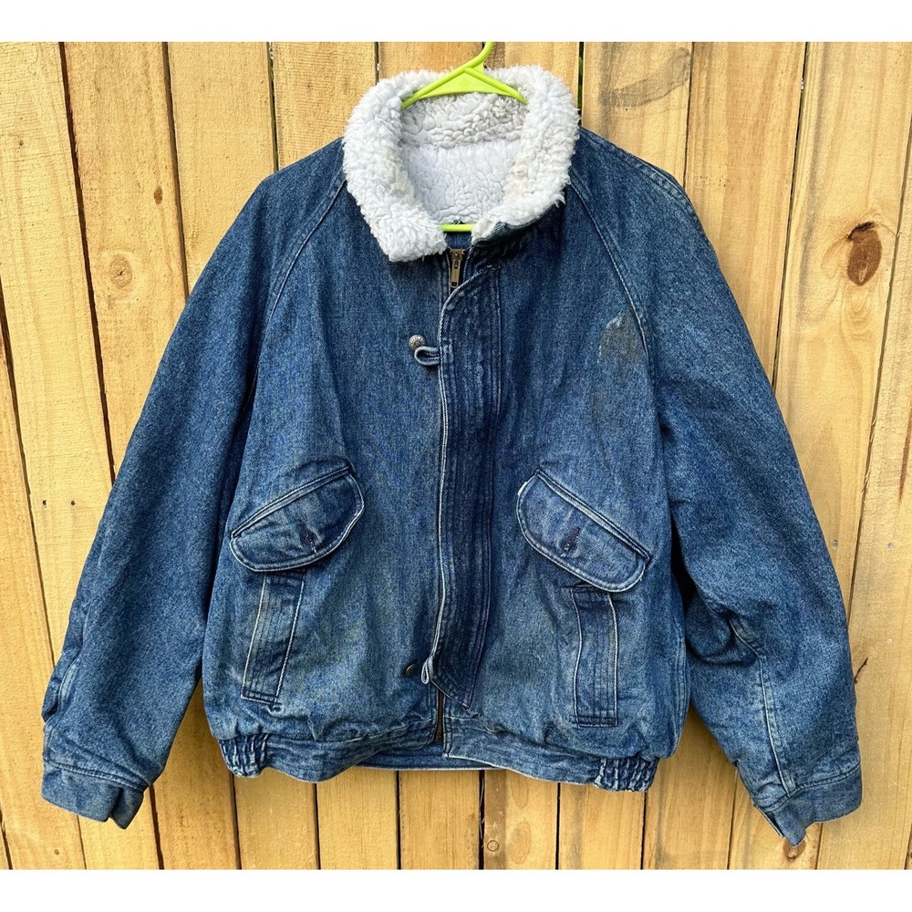 Vintage Levi's Sherpa Denim Trucker Jean Jacket Made In USA L Men